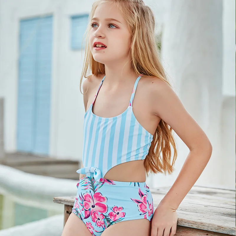 

6-14 Year Kids Outdoor One Piece Girl Swimsuit High Quality Kids Girl Bikini Set Swimwear Swimming Suit For Children Teens