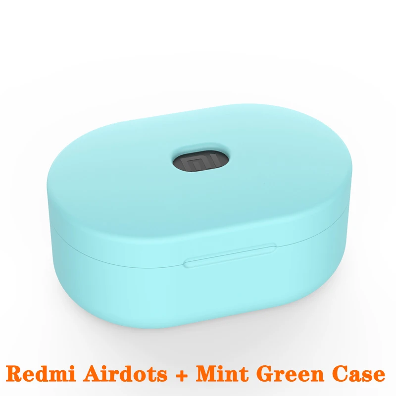 BLACK and Mint case Действительно Xiao mi Red mi AirDots Bluetooth наушники mi ni True mi Беспроводные Bluetooth 5,0 наушники активные шумоподавления наушники - Цвет: BLACK and Mint case