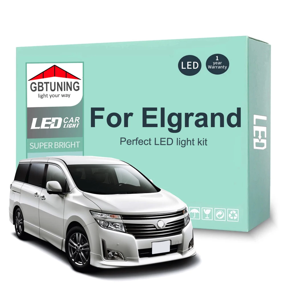 LED Interior Light Bulb Kit For Nissan Elgrand E50 E51 E52 1996-2016 2017 2018 2019 2020 Car LED Dome Map Lamp Canbus No Error