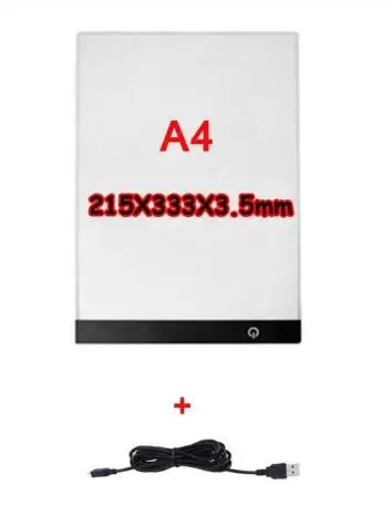 A4-1 215x333x3.5mm A4 A5 Рисование графика контейнер для таблеток светодиодный светильник «Алмаз» pad световая панель для Алмазные Пластины аксессуары для рисования набор инструментов LD220 - Цвет: A4-1 215x333x3.5mm