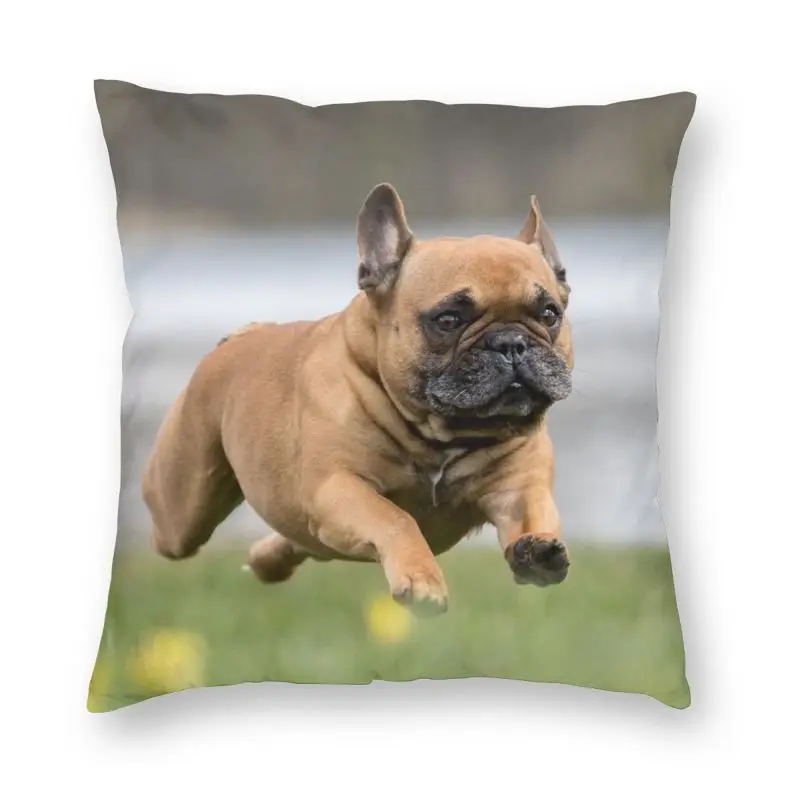 

Cute Pet French Bulldog Cushion Cover Sofa Home Decorative Frenchie Dog Lover Square Pillow Cover 45x45