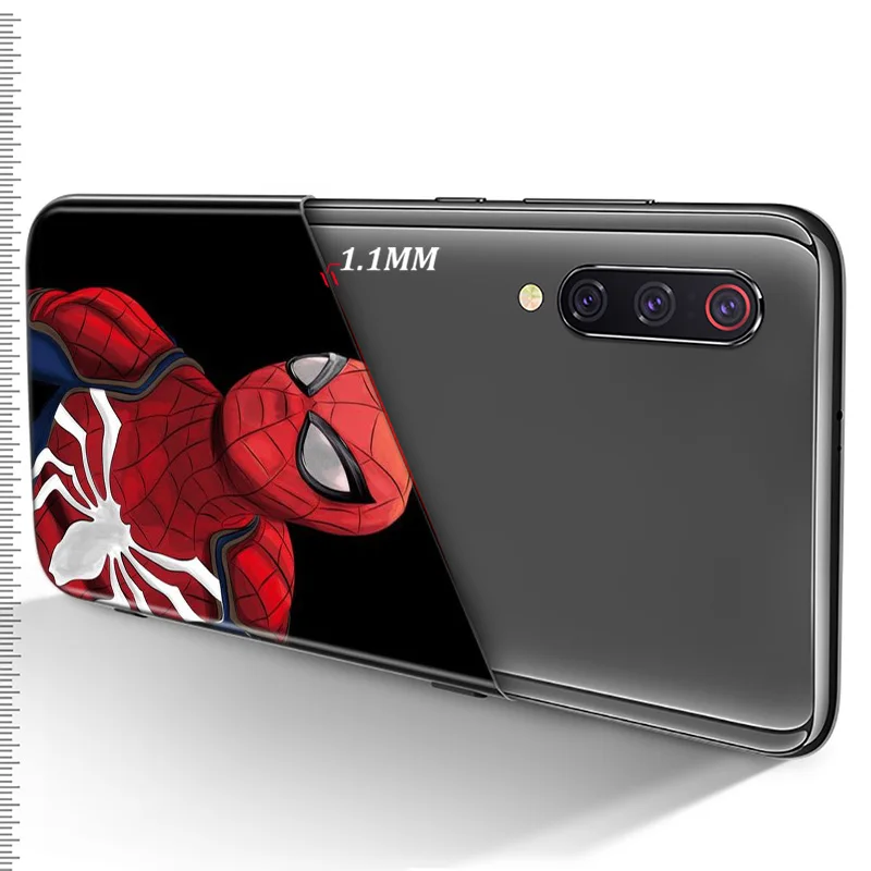 

Marvel Avengers Spider Man Super Hero For Xiaomi Mi Note 11i 11 10T 10 Ultra 9T 9 SE 8 Lite Pro 5G TPU Silicone Black Phone Case
