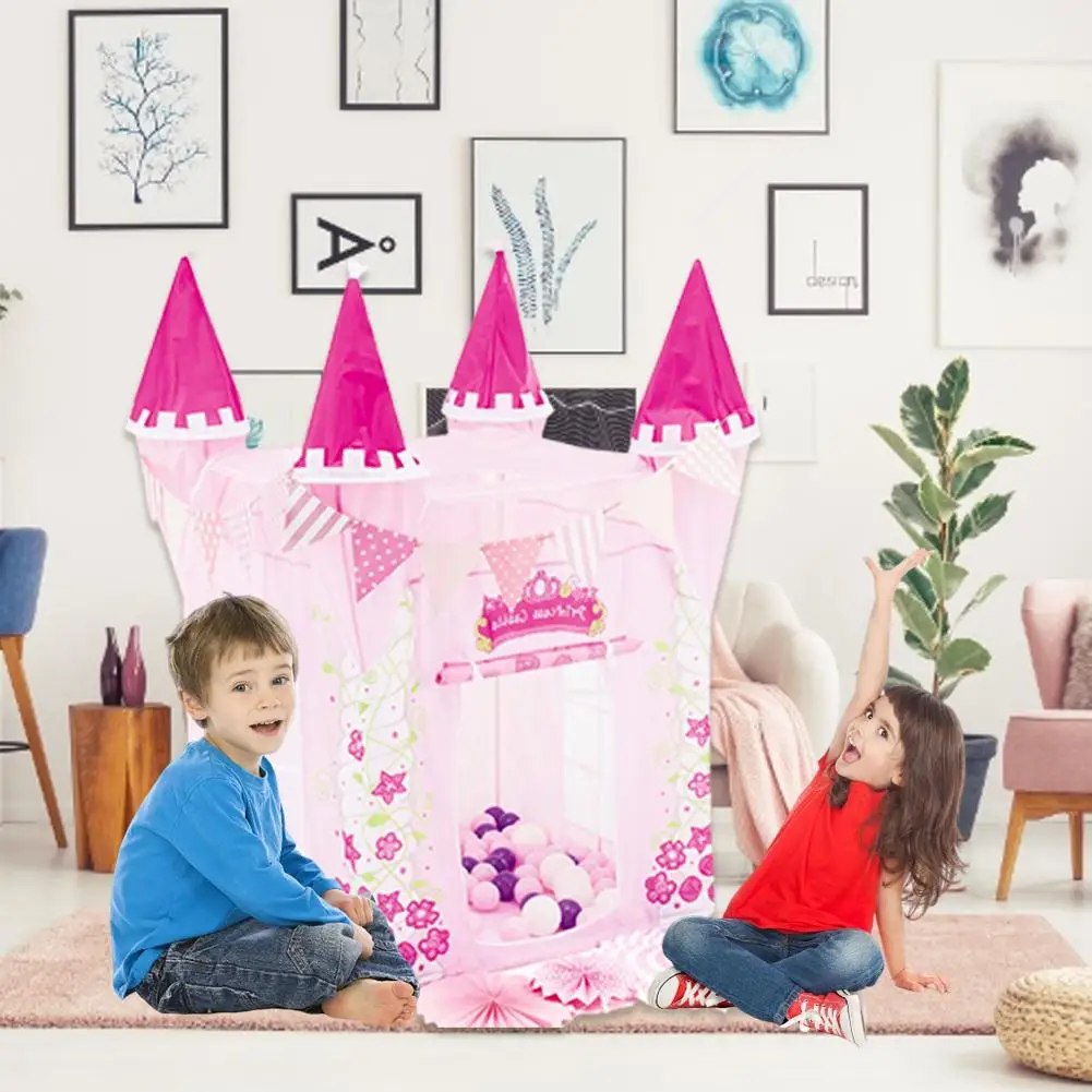 Детские розовые палатки в форме замка принцессы портативные для мальчиков и