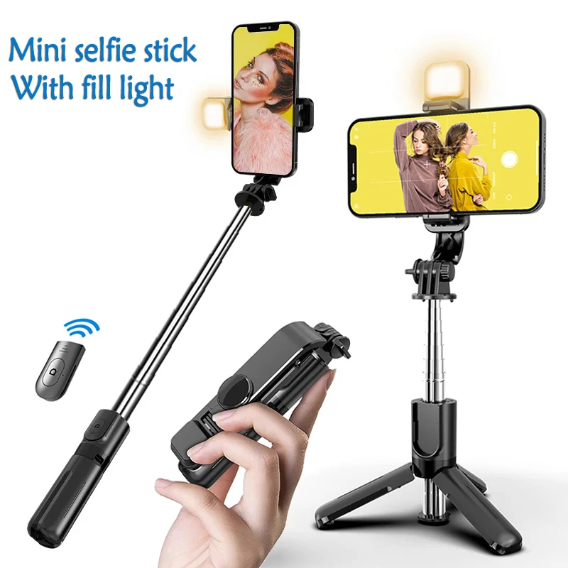 

Mini Selfie Stick Tripode Ligh Para Movil Palo Extensible Lamp Bluetooth Smartphone Stand Treppiede Flexible Tripod Statyw Luz