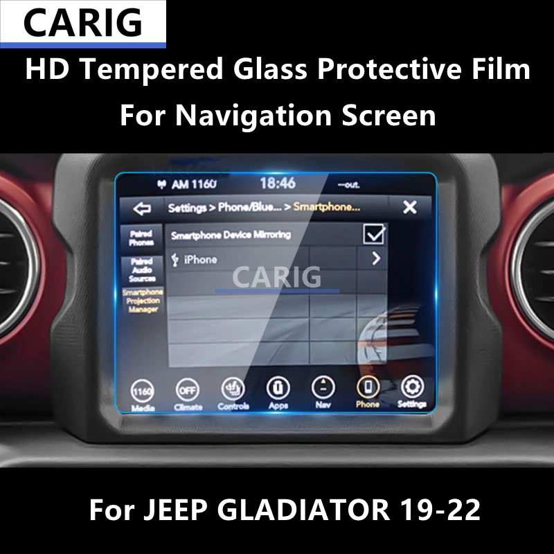 

For JEEP GLADIATOR 19-22 Navigation,Air Screen HD Tempered Glass Protective Film Anti-scratch Repair Film Accessorie Refit