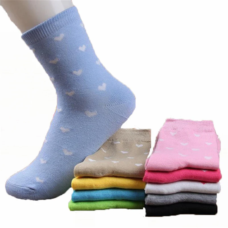 Женские весенние носки дышащие хлопковые с надписью Love Дышащие средней длины 5