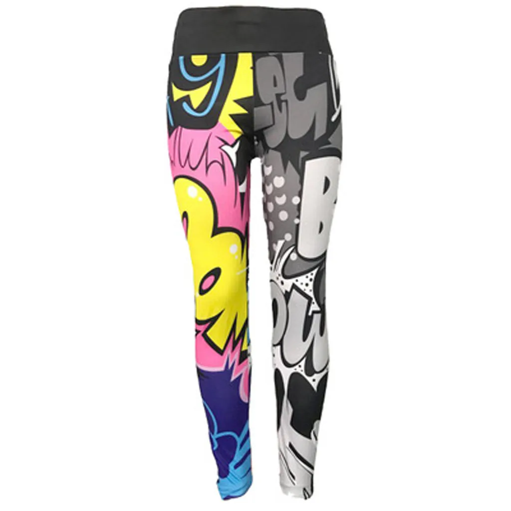 Лоскутные эластичные быстросохнущие спортивные штаны леггинсы голографические