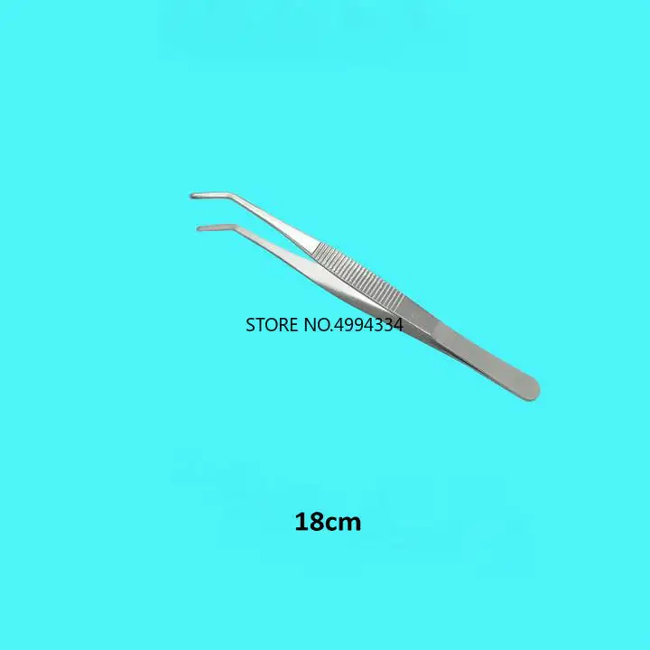 10 шт./лот медицинский Изогнутый пинцет из нержавеющей стали 18 см Хирургический с