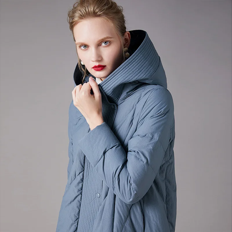 Новинка длинный пуховик Elifashion женская зимняя куртка с украшением из ниток