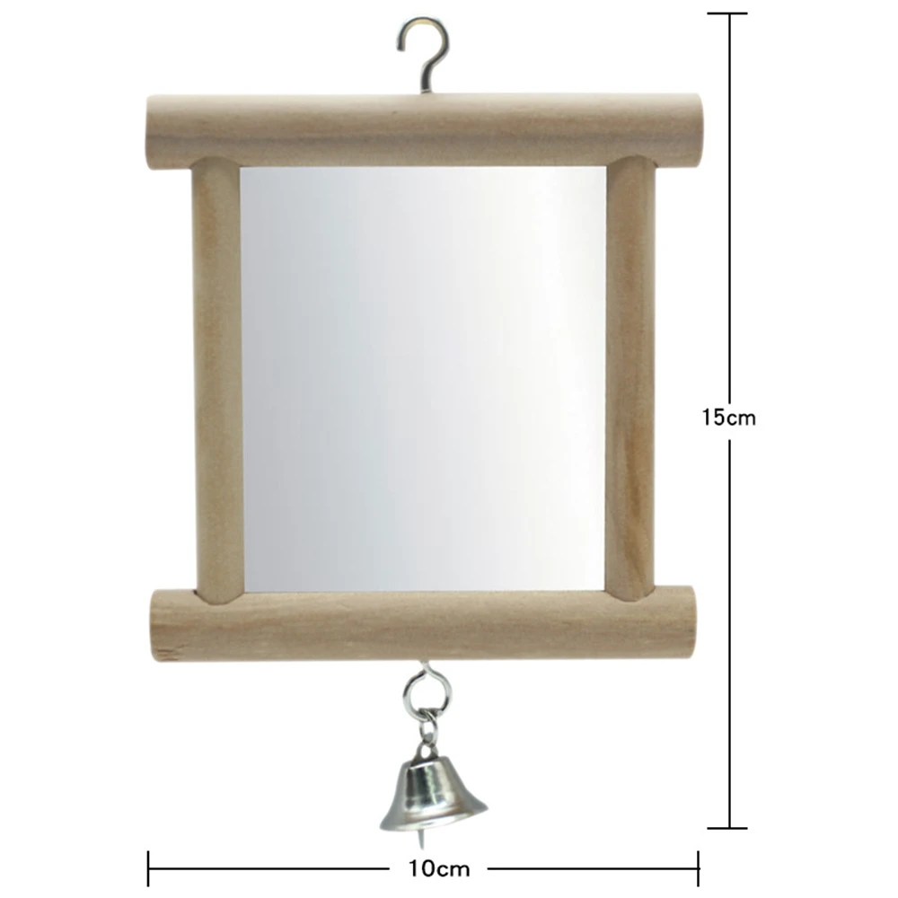 Зеркало для домашних животных с колокольчиком деревянная раскачивающаяся