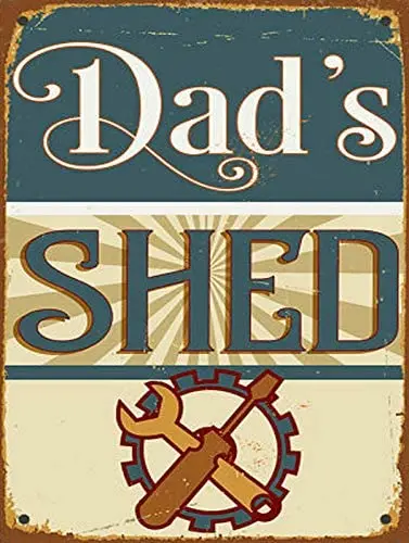 

Dad's Shed Plaque Poster Vintage Painting Tin Sign for Street Garage Crafts Metal Tin Sign 8x12inch