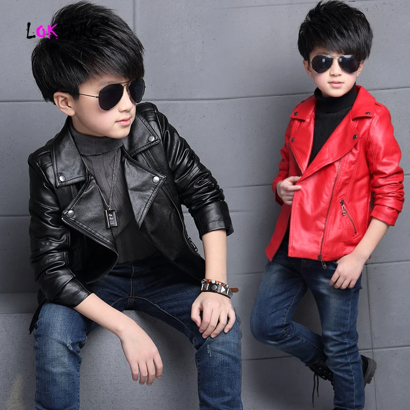 LOKTARC/куртка из искусственной кожи для девочек и мальчиков подростков кожаная