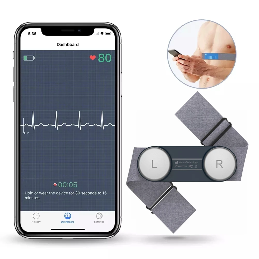 

Портативный носимый EKG монитор сердца Bluetooth 30s-15 минут запись PDF отчет беспроводной монитор сердечного ритма мониторинг сердца Devic