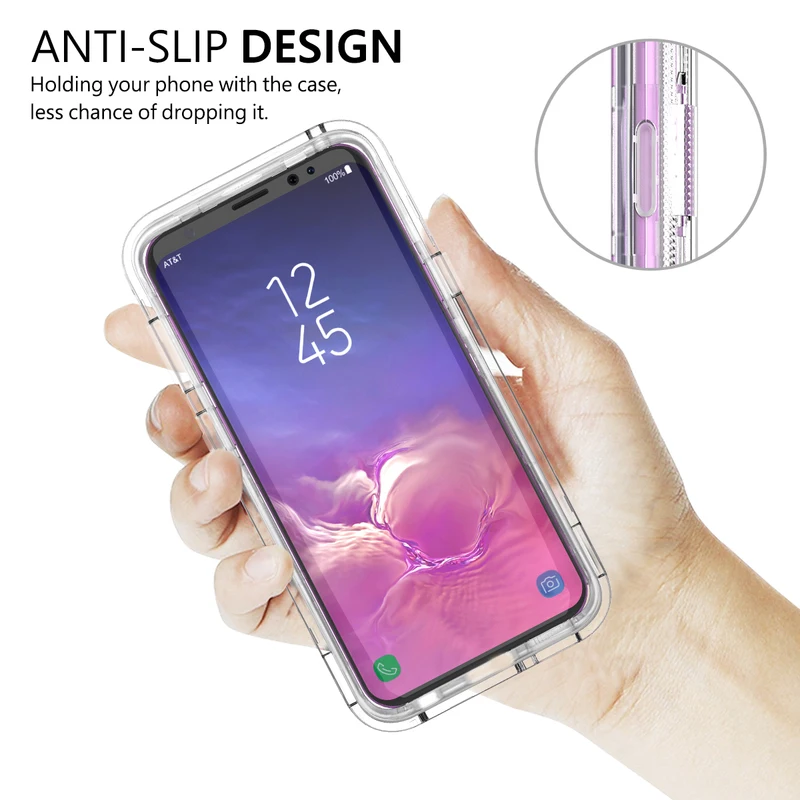Прозрачный противоударный чехол 3 в 1 для Samsung Galaxy S9 S10 plus прозрачный жесткий из