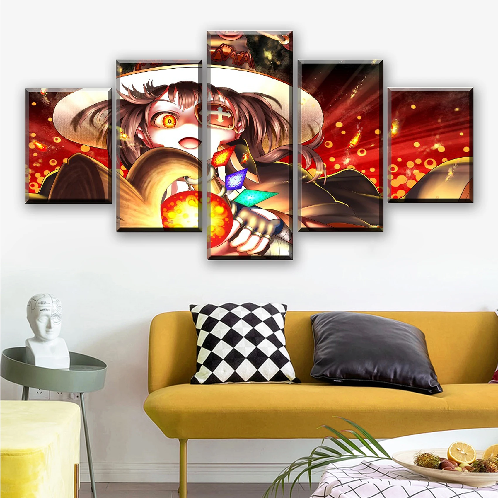 

5 Piece Wall Art Canvas Paintings Anime Magical Girl Posters Modular Figure Home Decor Prints Living Room Decoration Pictures