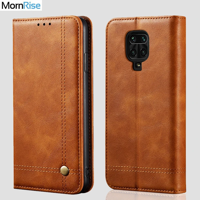 Роскошный тонкий кожаный флип-чехол в стиле ретро для Xiaomi Redmi Note 9 Pro / Max