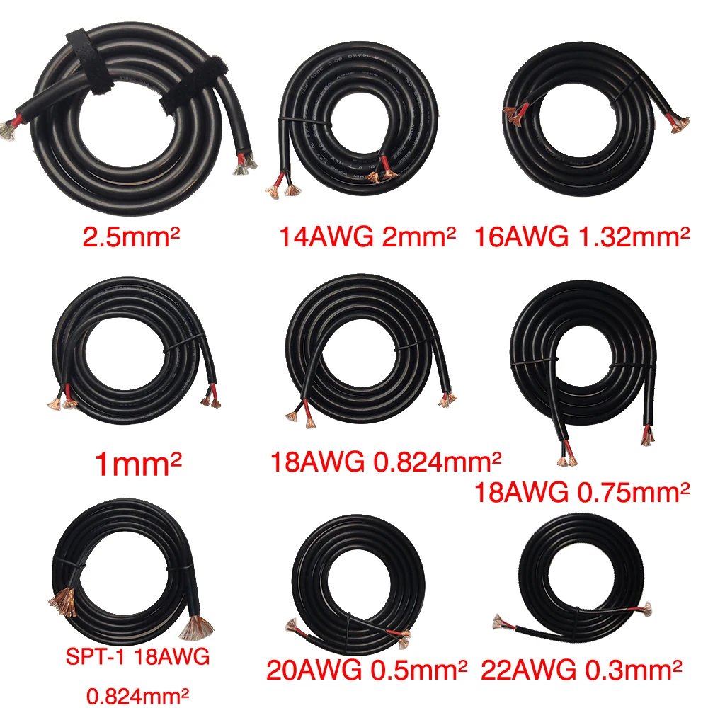 

JKM 2 ядерные электрические провода сборка "сделай сам" 18AWG 20AWG 22AWG 2464 2 Pin Черный удлинитель Медь шнуры для светодиодов ленточный кабель 1-100 м