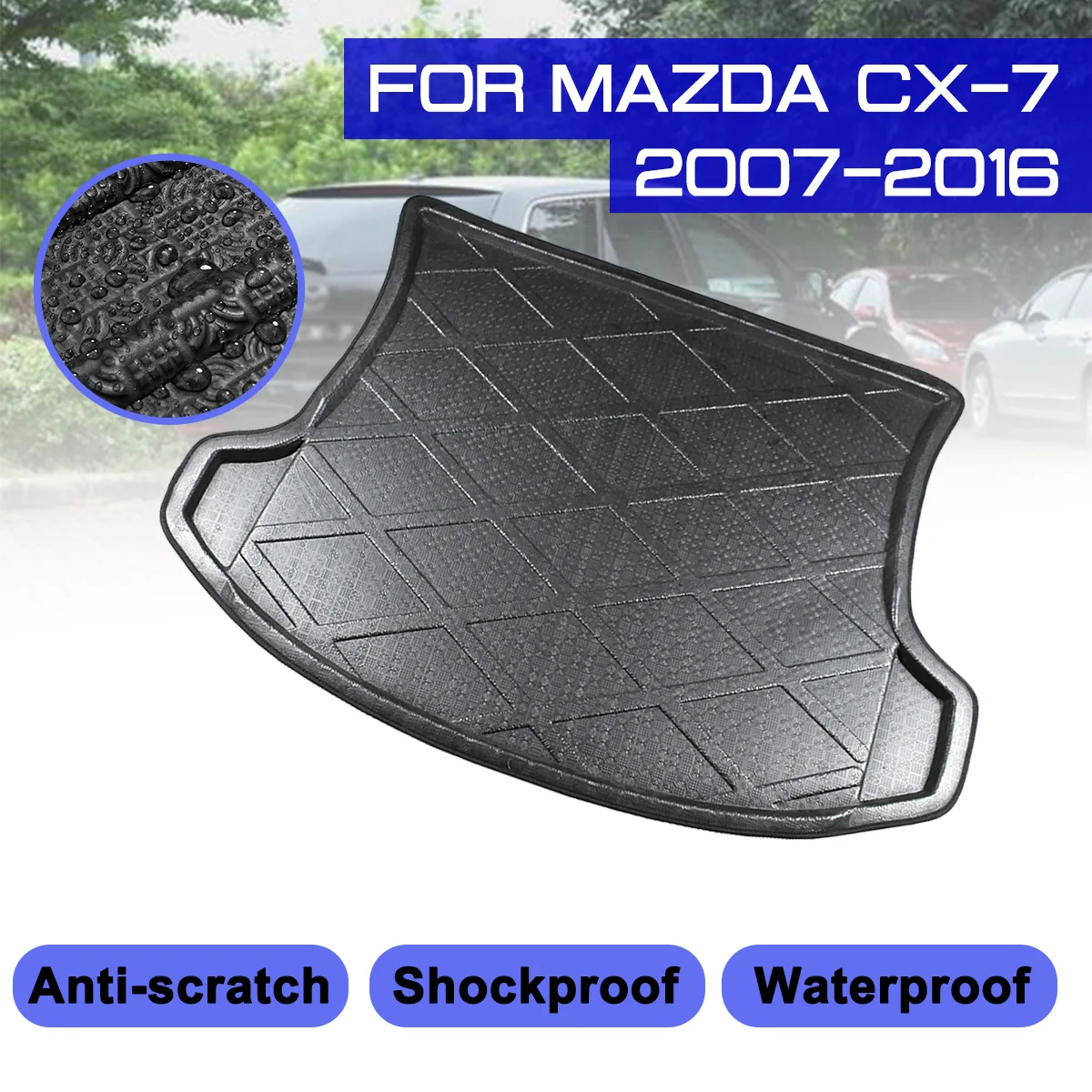

For Mazda CX-7 2007 2008 2009 2010-2016 Car Rear Trunk Boot Mat Waterproof Floor Mats Carpet Anti Mud Tray Cargo Liner