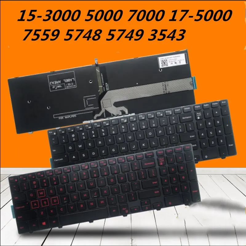 Клавиатура с английской раскладкой для ноутбука Dell 15-3000 5000 17-7000 7559 5748 5749 3543 |