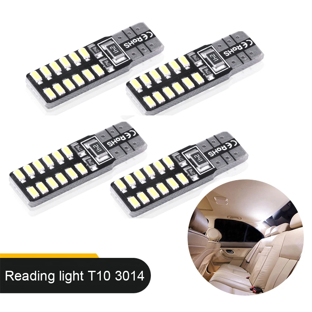

10pcs 12V T10 W5W 24SMD LED Car Interior Reading Dome Light Marker Lamp LED Auto Wedge Parking Bulbs White Color