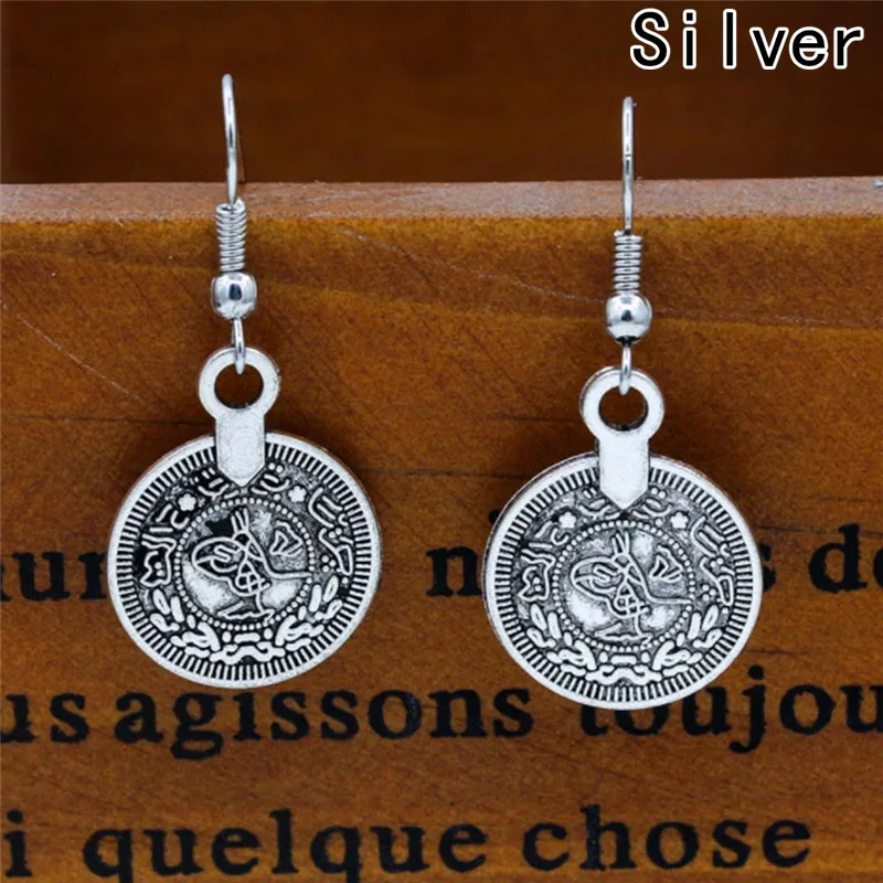 Новые модные серьги в этническом стиле винтажные из натурального сплава