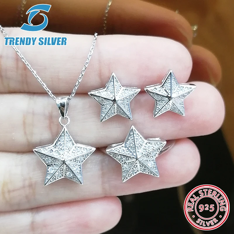 

Роскошный комплект украшений из серебра 925 пробы с прозрачным цирконием, кольцо и серьги, модный дизайн