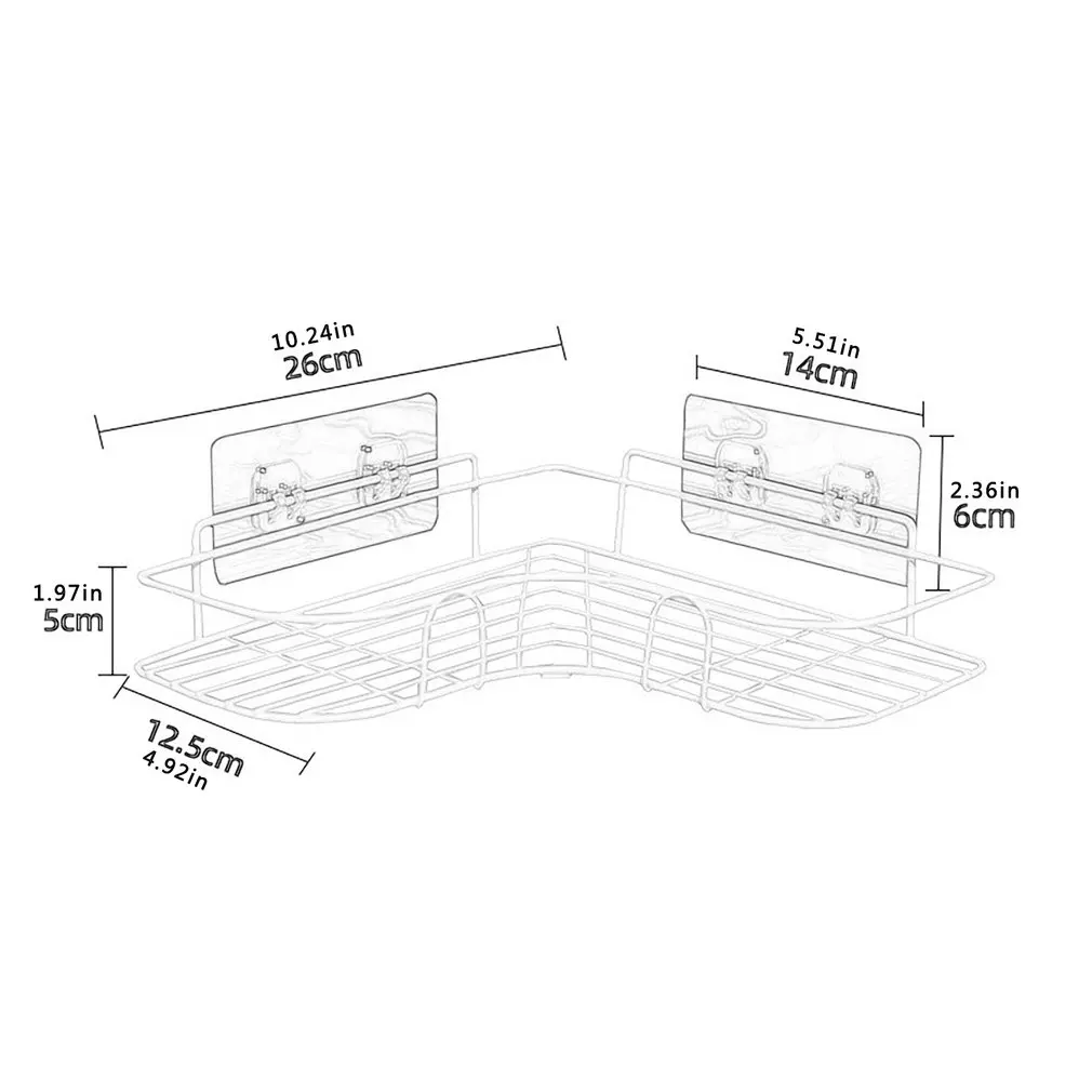 

Bathroom And Kitchen Storage Rack Lightweight And Portable Size No Punching Triangle Modeling Storage Rack