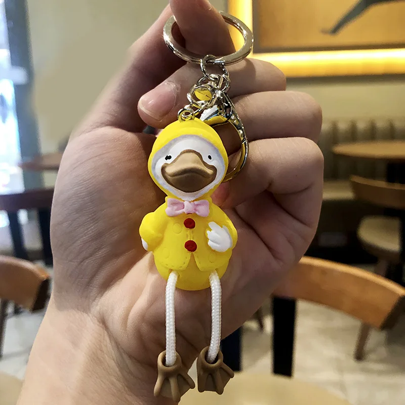 

New Product Long Leg Duck Keychain Creative Doll Children's School Bag Car Key Backpack Couple's Pendant Accessories Keyring