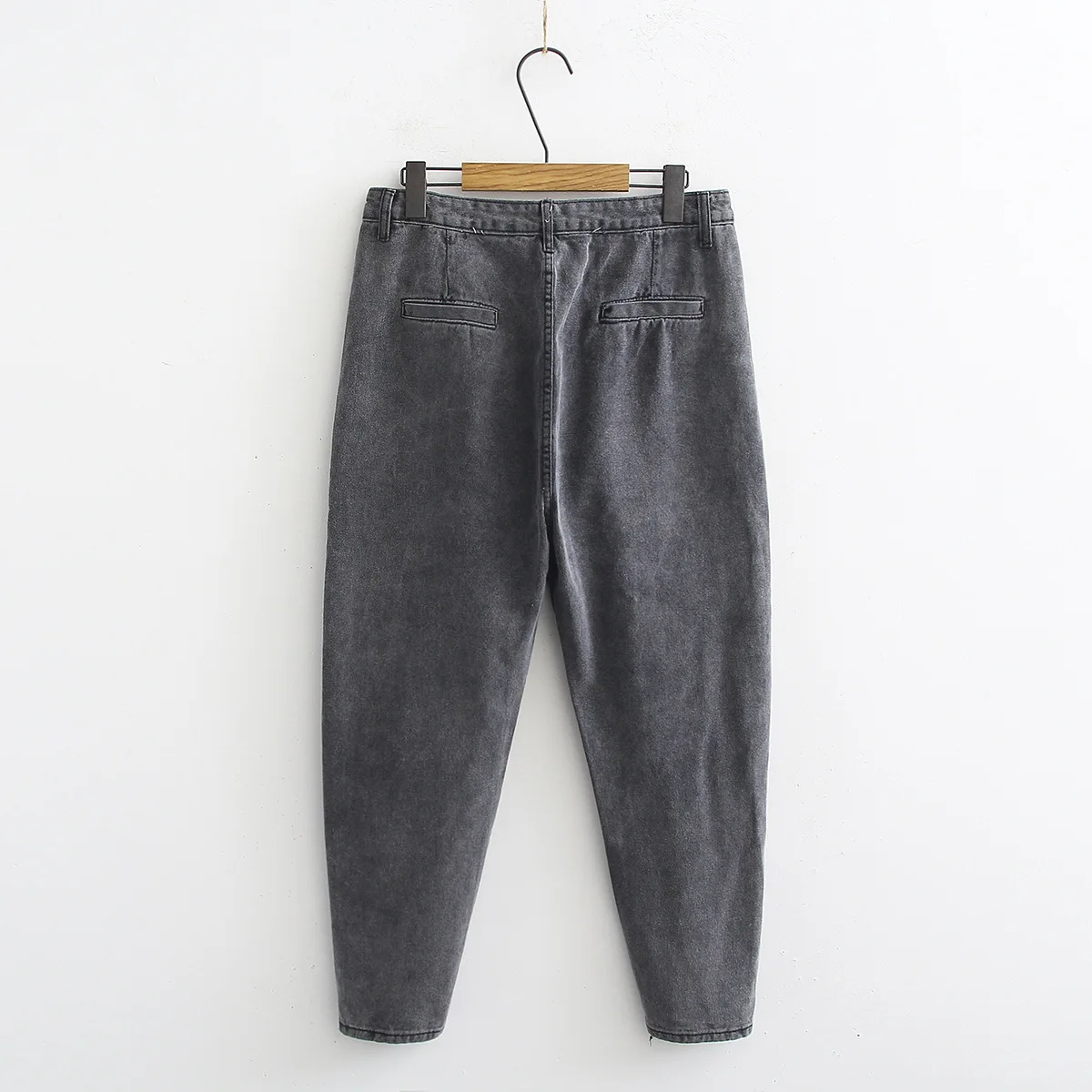 Зимние Повседневные женские свободные джинсы черные для девочек винтажные в