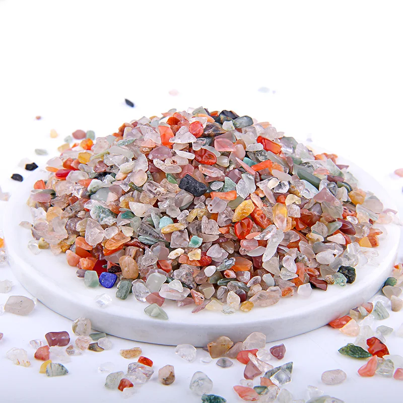 Mixed Quartz Разноцветные Бусины 3-5 мм, 20 г, 50 г, 100 г, смешанный природный гравий, кристалл, бисер, неправильный энергетический драгоценный камень, бусины для рыбного бака, бонсай, украшение - Цвет: Mixed Quartz