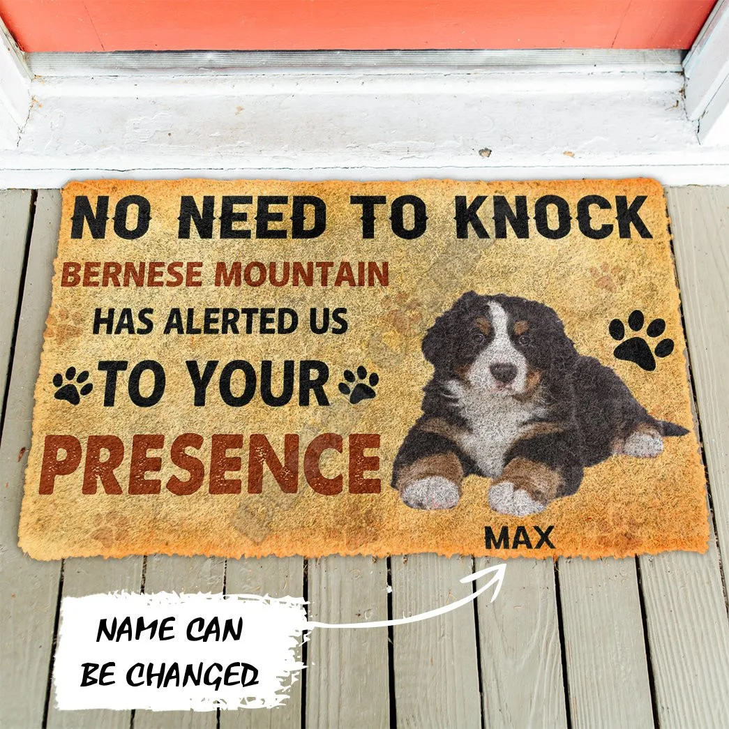 

3D No Need To Knock Australian Shepherd Dog Custom Name Doormat Non Slip Door Floor Mats Decor Porch Doormat