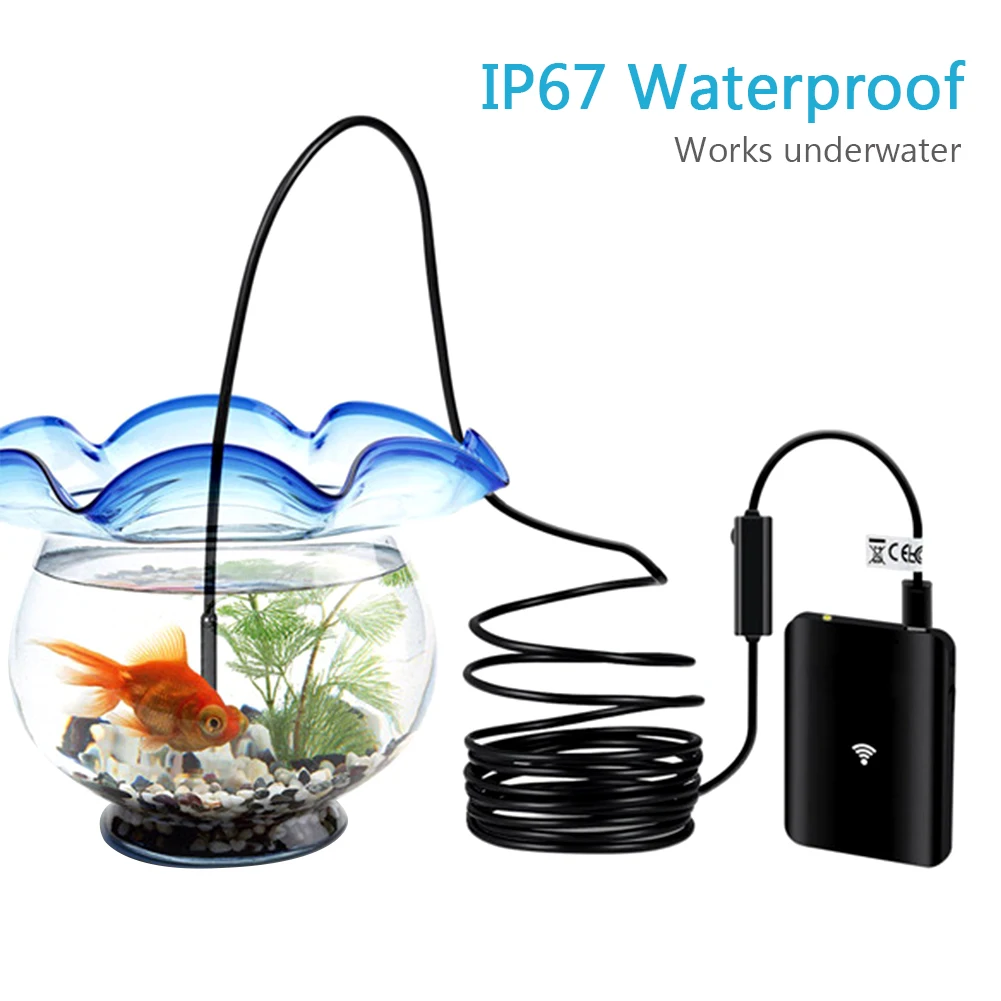 

15m 8.5mm Flexible Portable Mobile Phone HD Borescope WIFI Endoscope With Camera Battery Powered 6LED Waterproof IP67 Universal