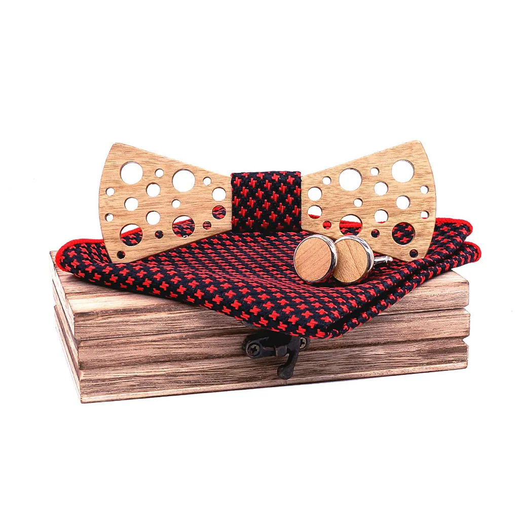 Womail 2019 Модный дизайн ручной деревянный галстук-бабочка галстук платок Набор