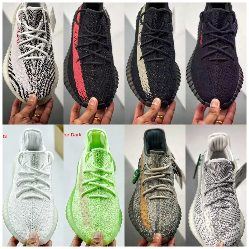 

New Designer Of Top Quality Men And Women Running Shoes Real Bosts Cinderful Belugaful 3M Static Reflective Black white Zebra