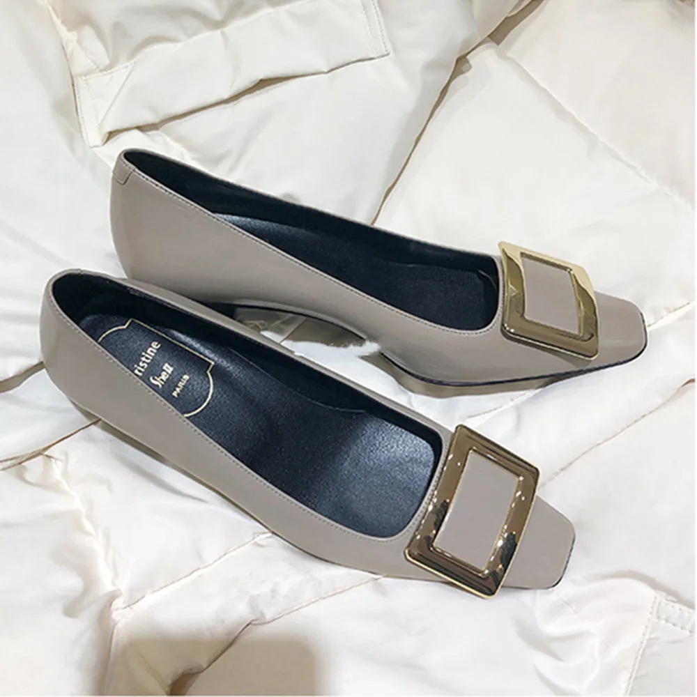 Туфли лодочки женские из натуральной кожи без застежки квадратный носок