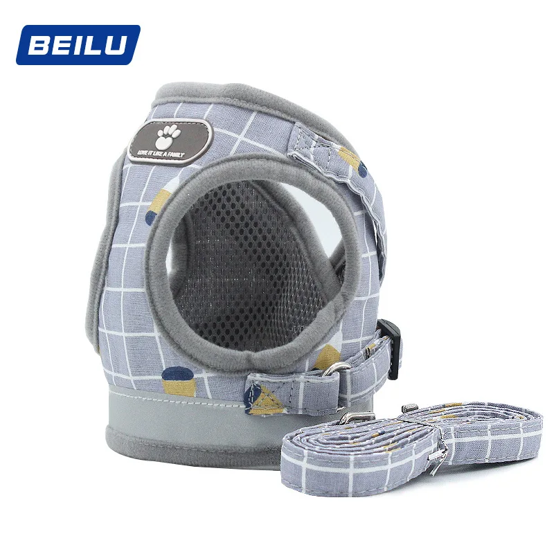 

Pet chest harness vest-style dog leash reflective back