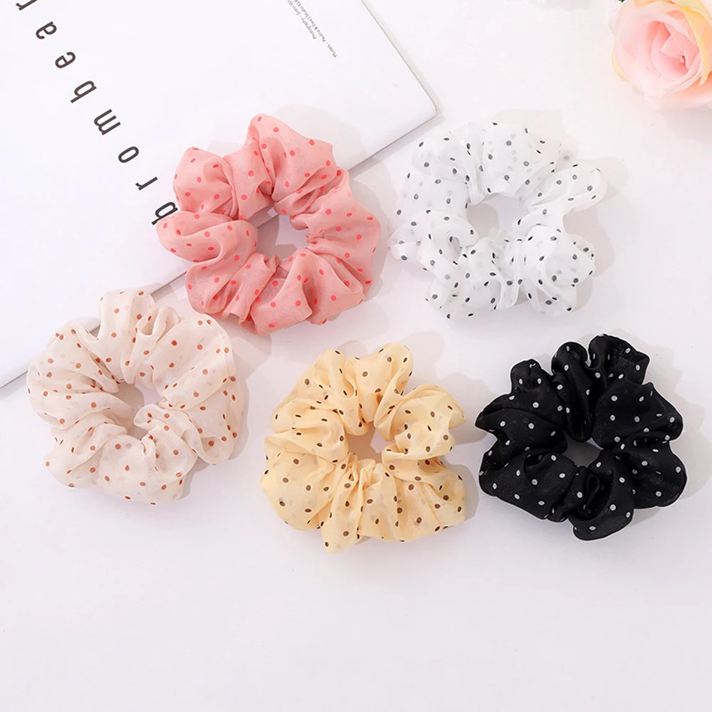 

Резинки для волос в горошек женские, дизайнерские эластичные заколки для хвоста, милые аксессуары для волос, TRF014