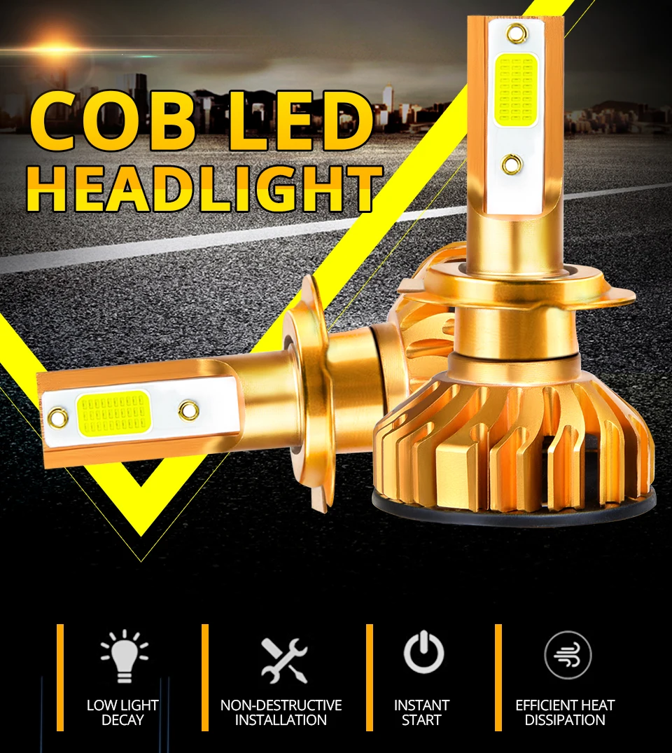 Светодиодный H7 H4 H1Bulb светодиодный автомобилей головной светильник с can-bus H7 9005 9006 светодиодный лампы H11 HB3 HB4 H8 h9 светильник 12000LM 6500K 12V 24V туман светодиодный авто лампы