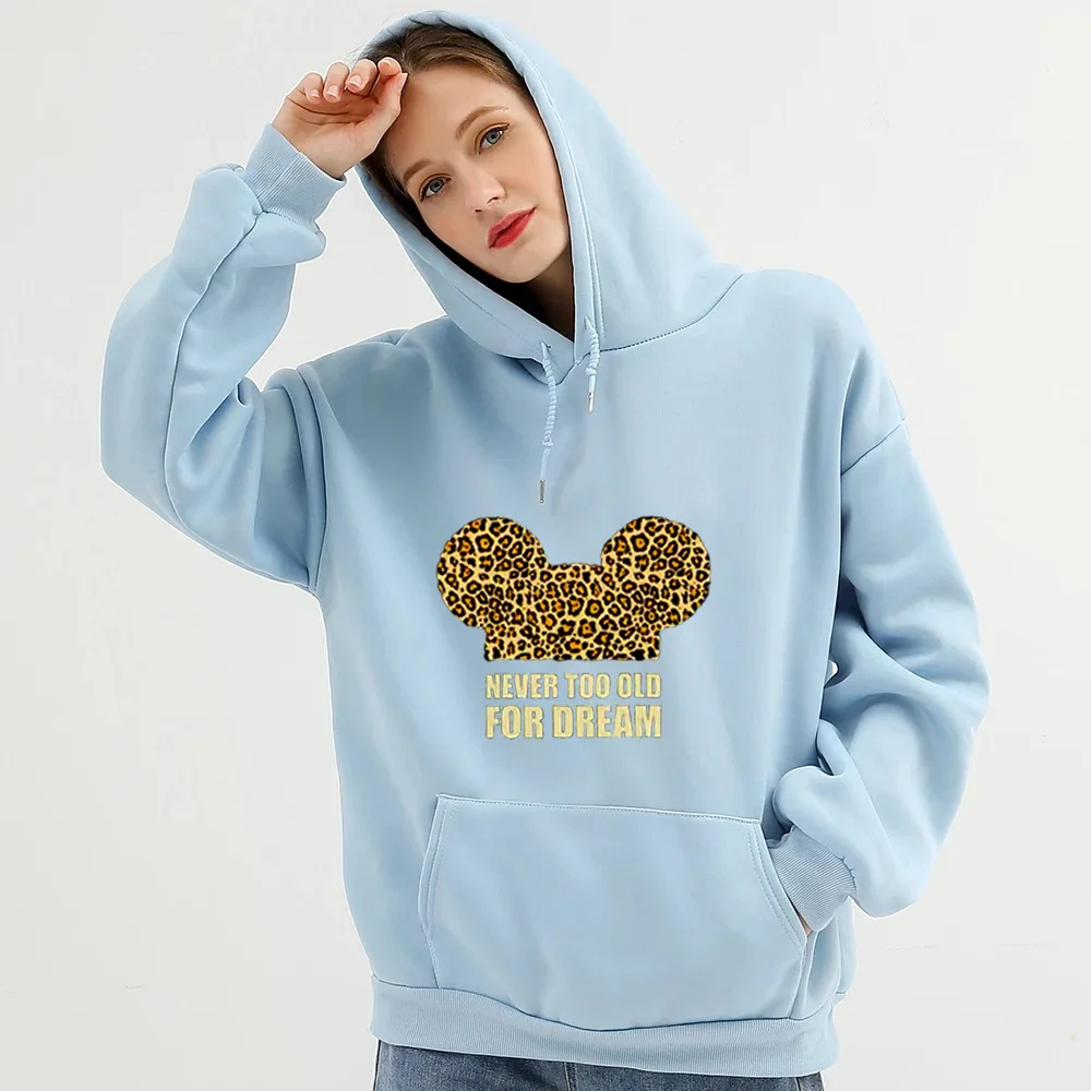 

Disney Hoodie Mickey Print Plus Fleece Hoodie Sweater Men's and Women's Fall/Winter Couple Tops All-Match Fashion Clothing