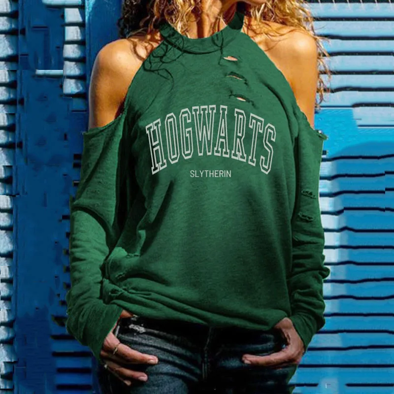 

2021 New Spring Women Sexy Casual Off Shoulder Fashion Design Female Long Sleeve Pullovers Loose Clothes Tops
