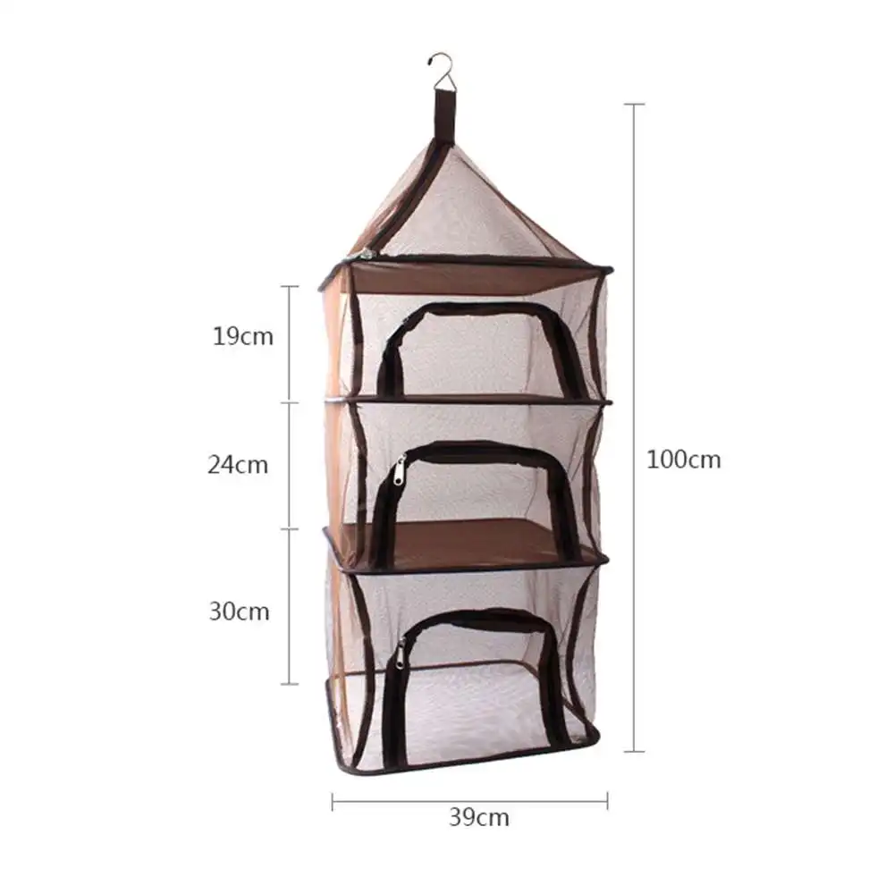 

Four-layer Storage Basket Drying Rack for Outdoor Folding Drying Net 39x39x100cm