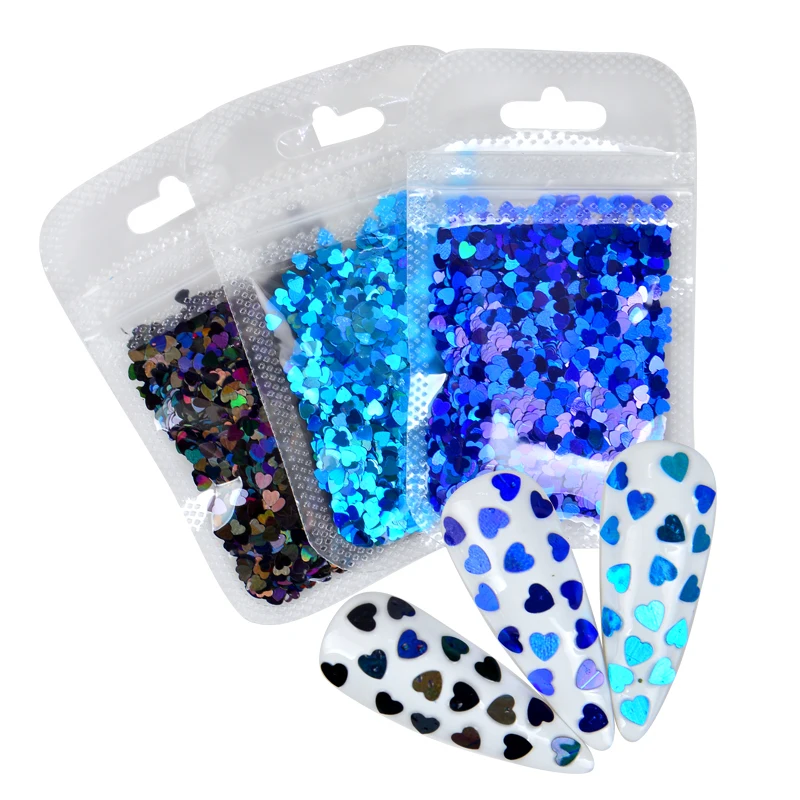 День Святого Валентина блеск для ногтей неоновые голографические блестки в