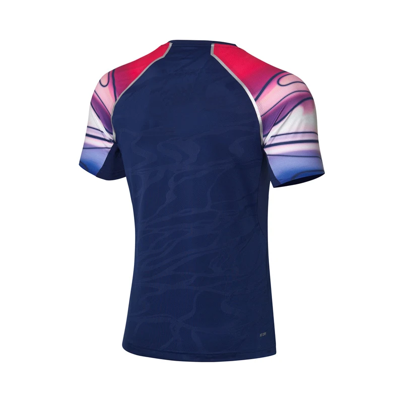 Мужские футболки для бадминтона Li Ning сухой дышащий топ с подкладкой спортивных