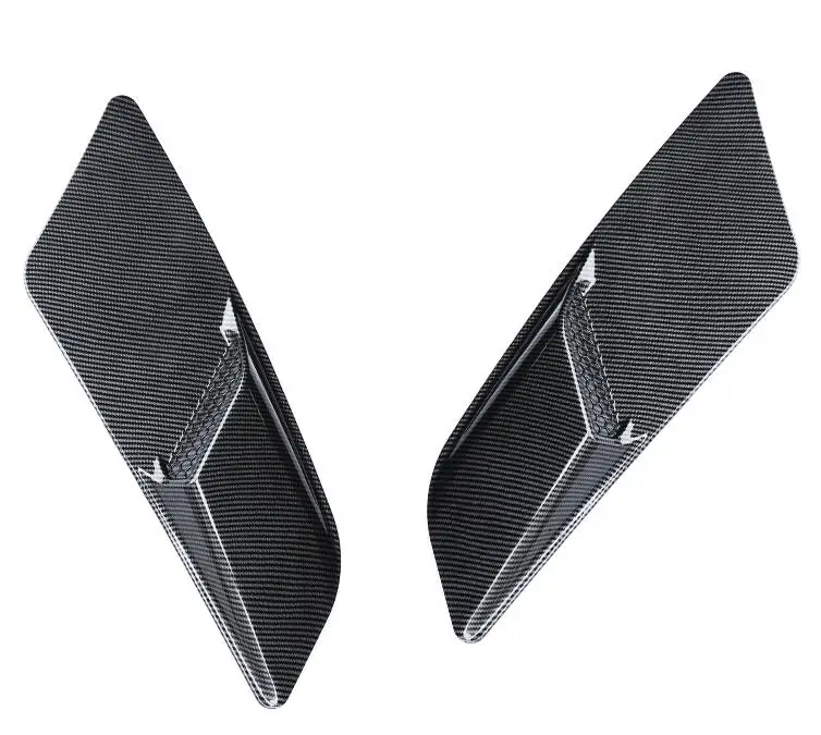

2PCS/1SET High quality ABS Black & Carbon Fiber Hood Cover engine cover outlet attachment For Ford Mustang GT350 2015-2019