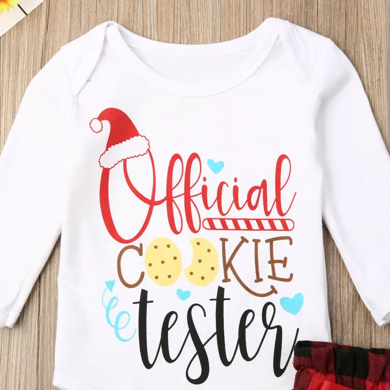 Повседневный хлопковый комплект одежды для маленьких девочек рождественские