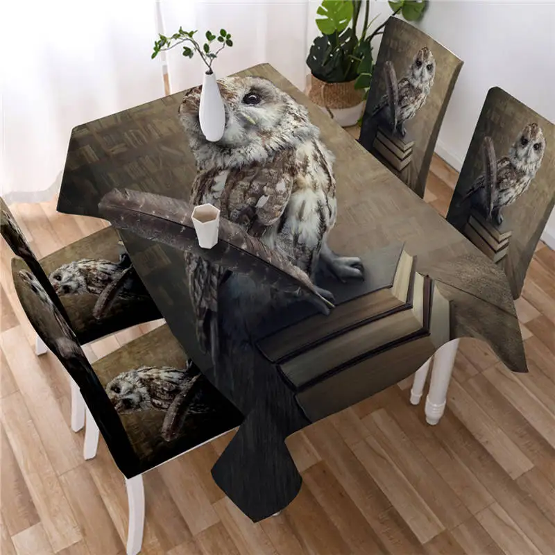 1 BeddingOutlet книги скатерть Сова 3D печать обеденный стол ткань красочные яркие животные скатерти со стулом Чехлы для домашнего декора - Цвет: 1