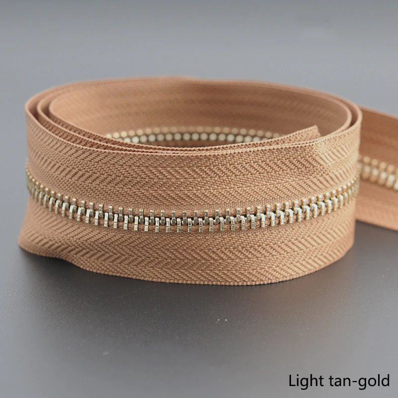 light tan gold 1/3 ярд Meetee 5# Металлические молнии Открытый портной одежды сумки для дома швейные изделия для одежды пальто одежда молния ремонт аксессуар - Цвет: light tan gold