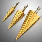 Ступенчатое сверло из быстрорежущей стали, 4-122032 мм, Метрическая спиральная канавка 4241, конусное сверло с титановым покрытием, набор сверл