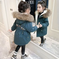 new fashion winter jackets for girls plus velvet warm hooded coat children clothing 4 12 years kids teenage girls parkas tz247