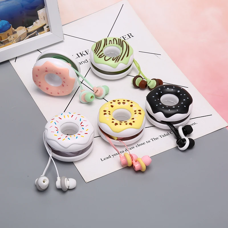 Милые Пончики Макарон наушники 3 5 мм вкладыши стерео проводные с микрофоном